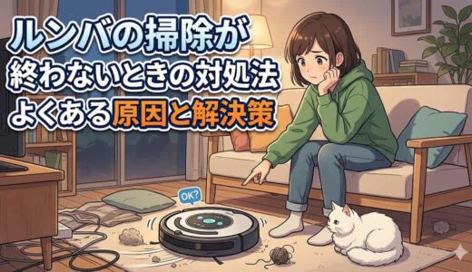 【ルンバの掃除が終わらないときの対処法】よくある原因と解決策