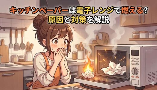 キッチンペーパーは電子レンジで燃える？原因と対策を解説